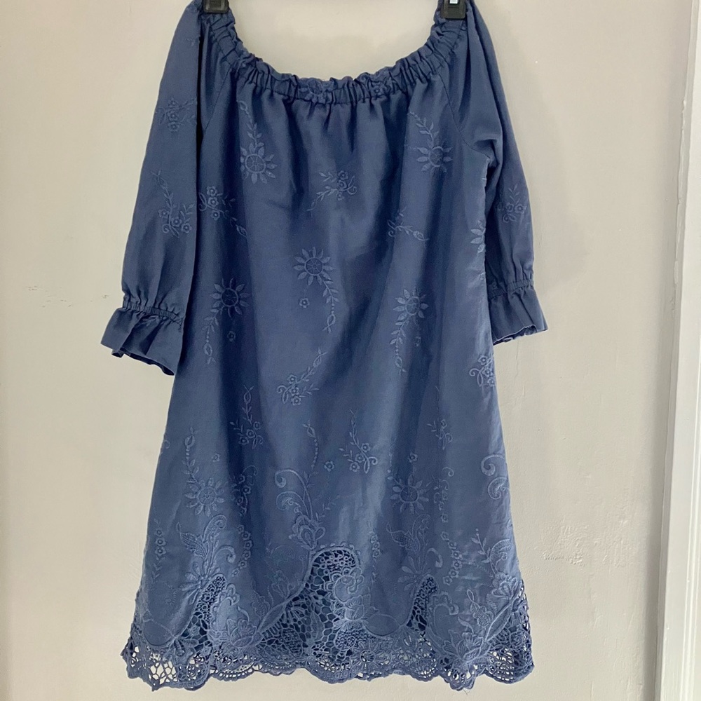 Abercrombie & Fitch Periwinkle Floral And Lace Dress Size Small